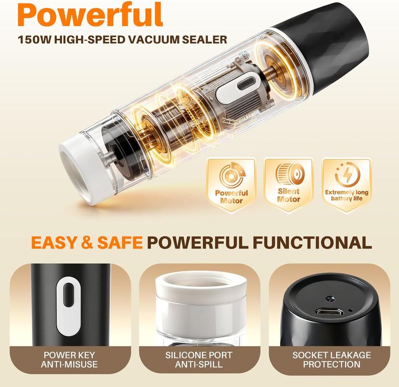 Vekzio Ultra-Powerful Portable Food Vacuum Sealer