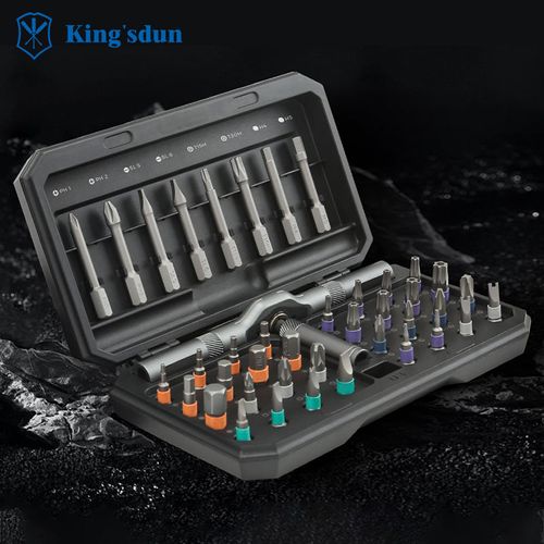 Kingsdun 42 in 1 Multi-purpose Ratchet Screwdriver Set with Versatile Aluminum Alloy Handle Household DIY Screwdriver Tool Set