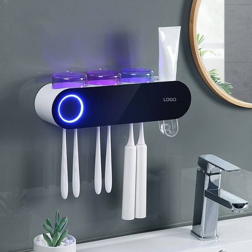 New Design UV Brush Sterilizer Toothbrush Holder Sanitizer Automatic Toothbrush Sanitizer with Toothpaste Dispenser