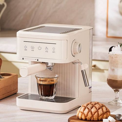 Retro Style Stainless Steel Italian Espresso Machine Portable Semi-Automatic Electric Household Coffee Maker Steam Milk Foamer