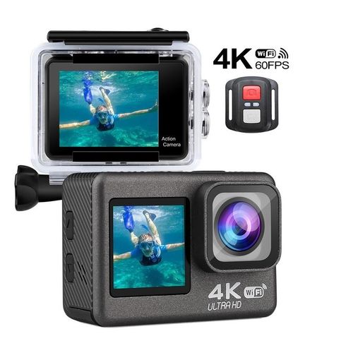 2025 Hot Sale Low Price 4K 60FPS WiFi Waterproof Sports Camera, Diveable, Helmet Mount, 4K Action Camera with Image Stabilization, HD Sports DV Outdoor Cycling Camera