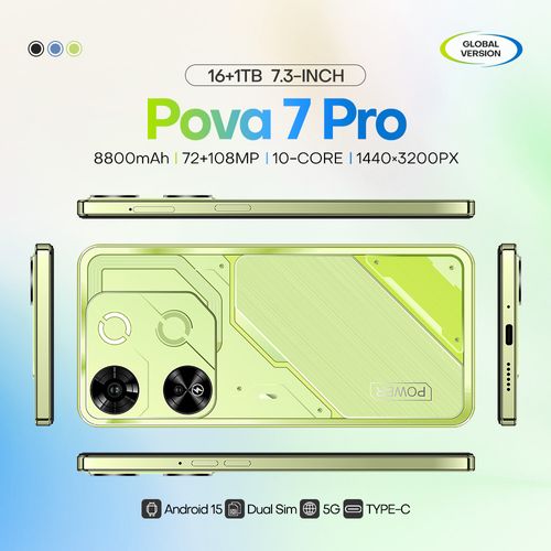 2025 Trending New Pova7PRO Flagship 7.3-inch 2+16GB 5G Smartphone