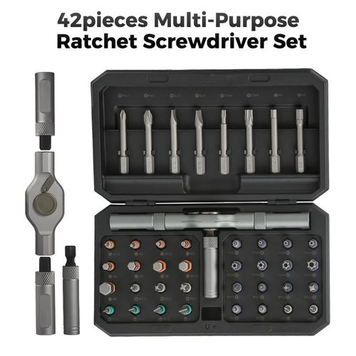 Kingsdun 42 in 1 Multi-purpose Ratchet Screwdriver Set with Versatile Aluminum Alloy Handle Household DIY Screwdriver Tool Set