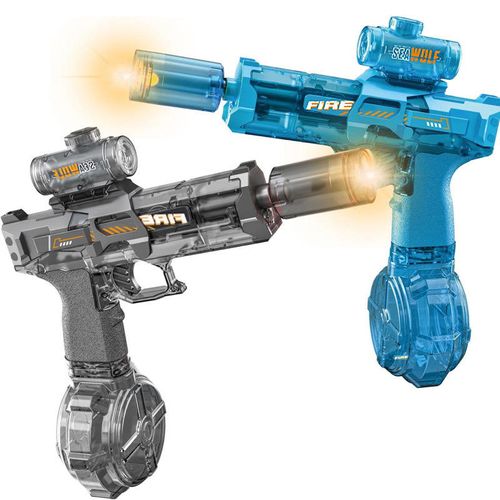 2025 New Model Firelight Ice Mouse Electric Water Gun High Capacity High Speed Recoil Rechargeable Children's Toy Water Gun