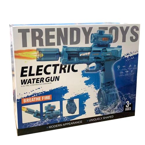 2025 New Model Firelight Ice Mouse Electric Water Gun High Capacity High Speed Recoil Rechargeable Children's Toy Water Gun