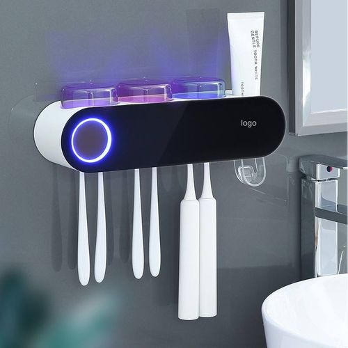 New Design UV Brush Sterilizer Toothbrush Holder Sanitizer Automatic Toothbrush Sanitizer with Toothpaste Dispenser