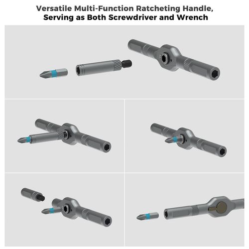 Kingsdun 42 in 1 Multi-purpose Ratchet Screwdriver Set with Versatile Aluminum Alloy Handle Household DIY Screwdriver Tool Set