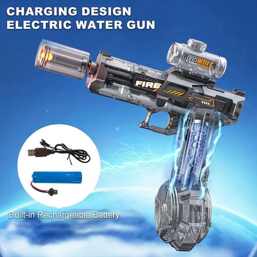 2025 New Model Firelight Ice Mouse Electric Water Gun High Capacity High Speed Recoil Rechargeable Children's Toy Water Gun