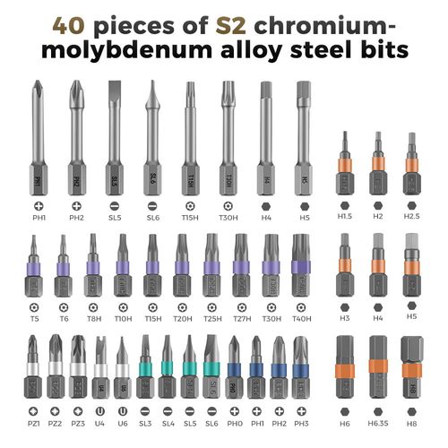 Kingsdun 42 in 1 Multi-purpose Ratchet Screwdriver Set with Versatile Aluminum Alloy Handle Household DIY Screwdriver Tool Set