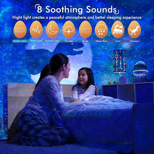 Rossetta Galaxy Projector, Bedroom Star Projector, Children's Night Light with Bluetooth Speaker, Bluetooth Speaker, Timer and Remote Control, Room Decoration for Girls, Boys, Adults, Holidays, and Birthdays