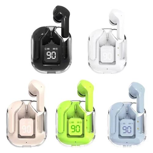 Crystal Wireless Bluetooth Digital Display Headphones