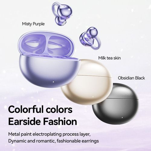 High-end glossy electroplated material wireless stereo fashion earrings Bluetooth headphones