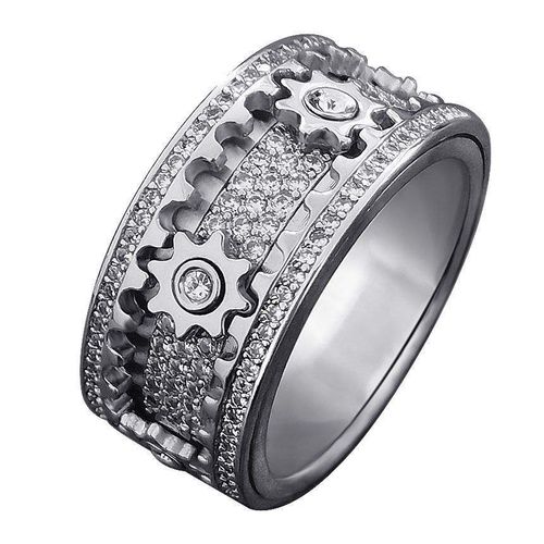 New Fashionable Stainless Steel Rotating Mechanical Gear Jewelry Ring