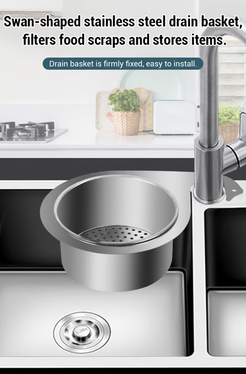 tainless steel drain basket for kitchen sink