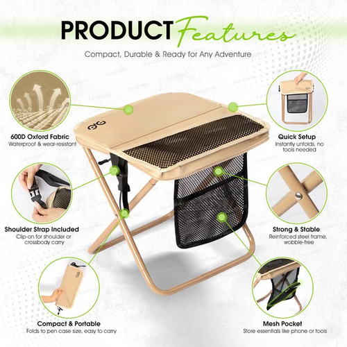 Camping Chairs, Upgraded Foldable Stool