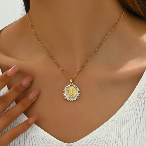 Stainless Steel Virgin Mary Necklace