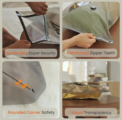 Vacuum Compression Storage Bags with USB
