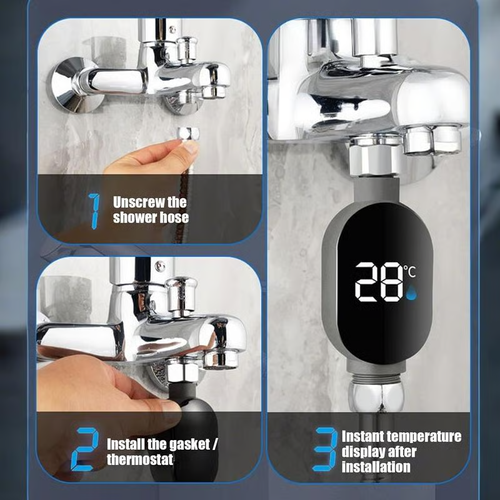 Shower Water Temperature Gauge - Smart Water Heat Meter