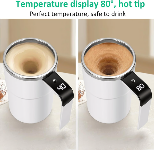 Self Stirring Mug, Auto Magnetic Coffee Mug with LED Display Temperature