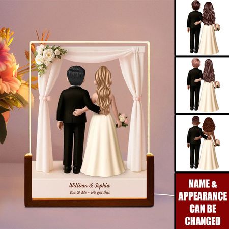 Custom Cartoon Braut und Bräutigam personalisierte LED-Nachtlicht