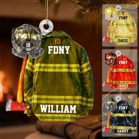 Personalisierter Feuerwehrhelm Uniform Weihnachtsschmuck