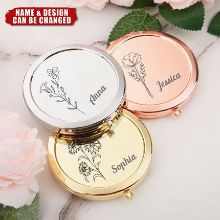 Personalisierter Taschen-Schminkspiegel - Schönes Hochzeitsgeschenk - Junggesellinnenabschiedsgeschenk - Personalisierter Taschenspiegel