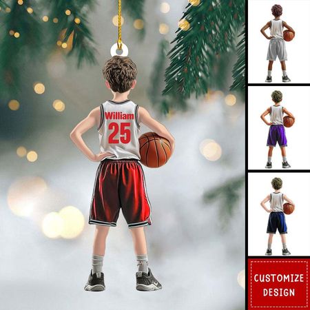Personalisiertes Basketballspieler-Ornament für Kinder – Geschenk für Basketball-Liebhaber