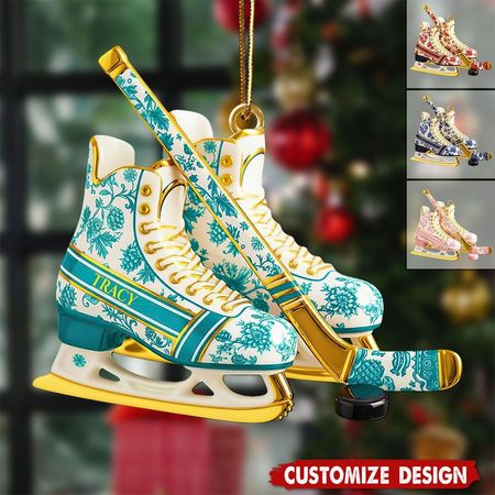 Personalisierter klassischer Eishockey-Weihnachtsschmuck – Geschenk für Eishockey-Fans