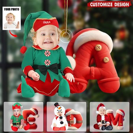 Frohe Weihnachten – Personalisierter transparenter Kinderschmuck – Geschenk für Jungen, Mädchen und Babys