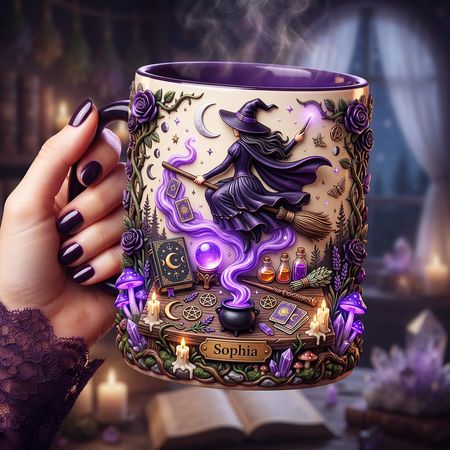 Personalisierter Hexen-Kaffee-Accessoire-Becher – Halloween-Geschenke