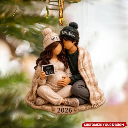 Individuelles Acryl-Weihnachtsornament – Schwangerschafts- und Baby-Erinnerungsstück 2026
