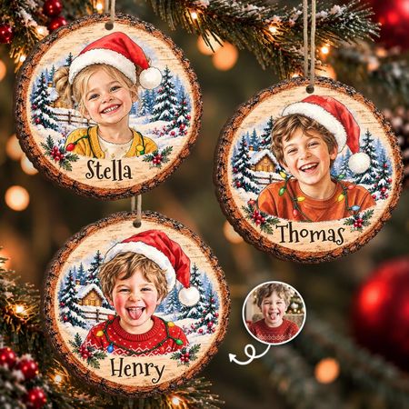Custom Foto Weihnachts geschenke für Kinder-Personal isierte Holz Ornament