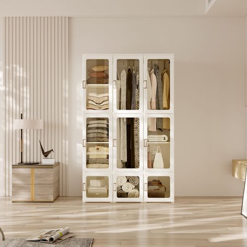Thickened Portable Plastic Foldable Wardrobe Baby Wardrobe Storage Cabinet
