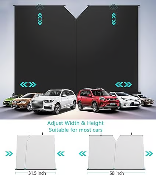 Automatic retractable car sunshade