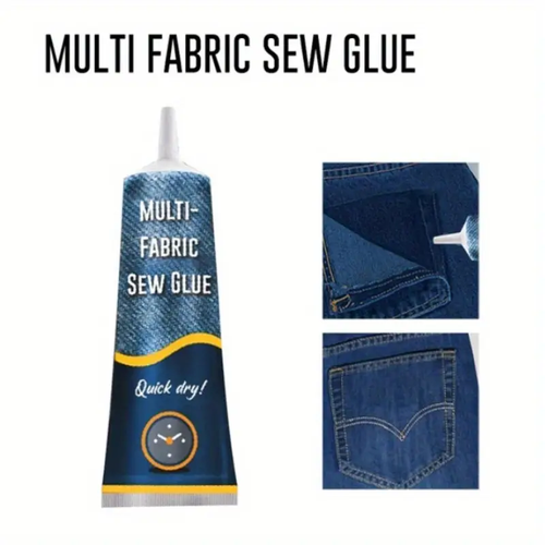 Waterproof Adhesive Quick-Dry Fabric Sew Glue  2pcs, 1.69oz  Waterproof, Fast-Tack Adhesive  For Denim, Faux Leather, Shoes & All Fabrics | Secure Bonding Repair Gel