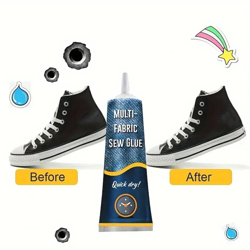Waterproof Adhesive Quick-Dry Fabric Sew Glue  2pcs, 1.69oz  Waterproof, Fast-Tack Adhesive  For Denim, Faux Leather, Shoes & All Fabrics | Secure Bonding Repair Gel