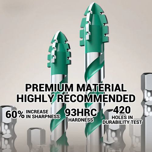 Greene® 4PCS Premium 4-Flute Serrated Edge Drill Bit Set