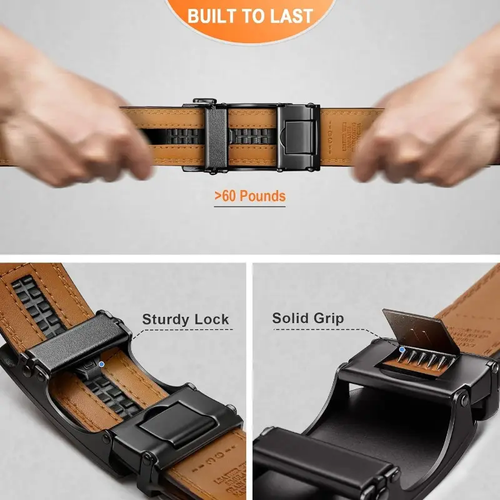🔥Early Father's Day Leather Ratchet Belt With Adjustable Buckle