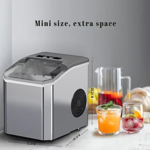 Máquina de fazer gelo para bancadas de cozinha domésticas, produz 9 cubos em 6 minutos, design arredondado, produção de gelo eficiente