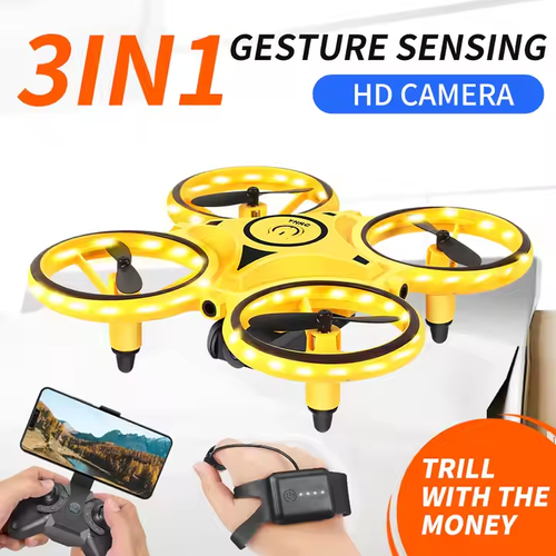 UFO Gesto Comando Comando Manual Aeronave Brinquedo LED Luz Comando Drone Plástico Longo Alcance Quadcopter Mini Drone - Adequado para Crianças