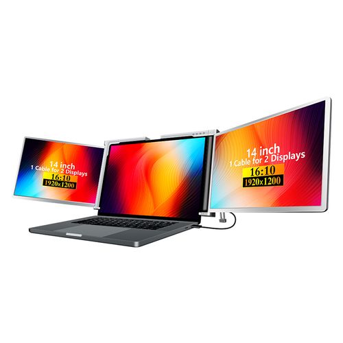Monitor portátil de ecrã duplo de 14 polegadas com ecrã de expansão para portátil de uma linha e ecrã duplo