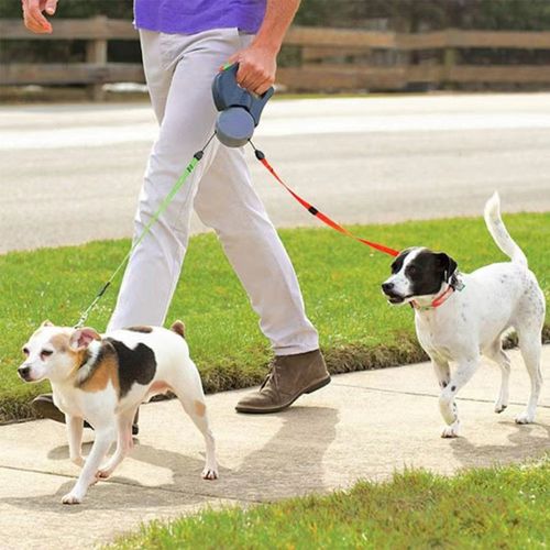 Leash Automático Um para Dois Guia Dupla para Cães