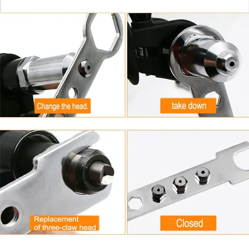 🎉Professional Rivet Gun Adapter Kit with 4Pcs Nozzle Bolts
