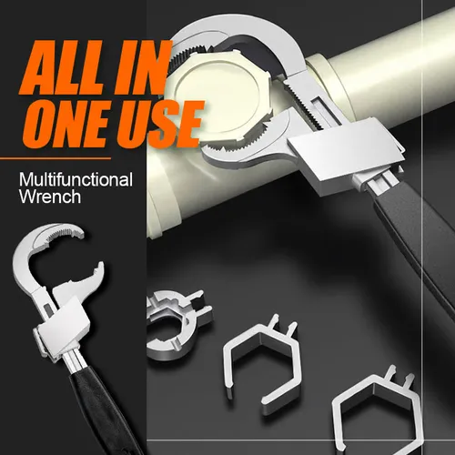 Multifunction Adjustable Double-ended Wrench Universal bathroom faucet sink water pipe wrench, large opening adjustable wrench special repair tool.