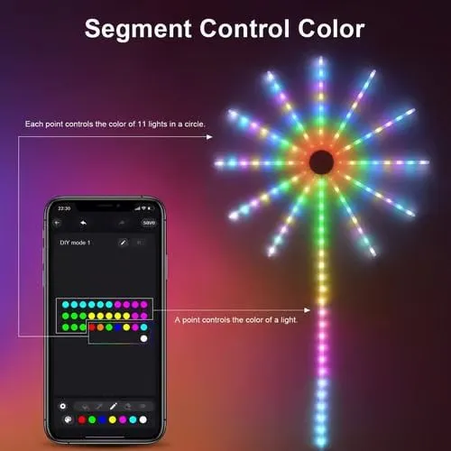 💡WiFi Bluetooth Smart Fireworks Led Light