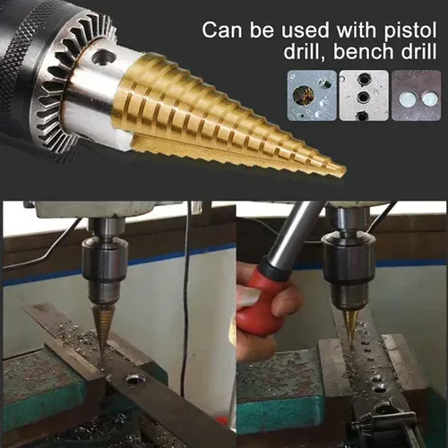 Titanium Plating Drill Bit Set（6pcs） These Drill Bit Sets come with three set individual bits, making them economical and easy to store. The titanium coating is ideal for cutting holes in a variety of materials, including steel, brass, wood, and plastic.