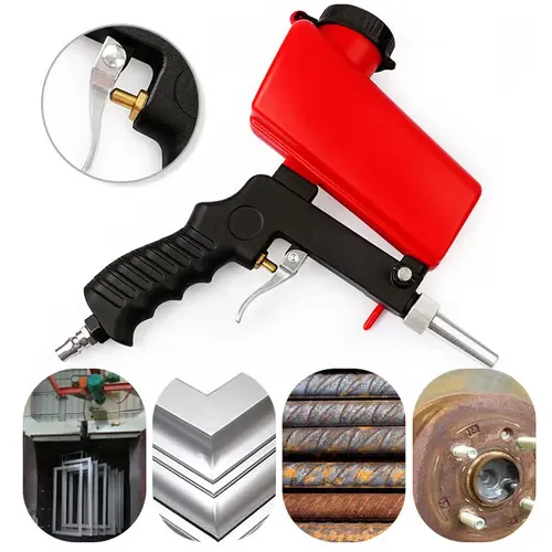 🔥✨Portable Pneumatic Sandblasting Gun Strip paint, remove rust, clean metal, or etch glass like a pro with this high-performance sandblaster gun. Ideal for auto restoration, woodworking, industrial maintenance, and more!