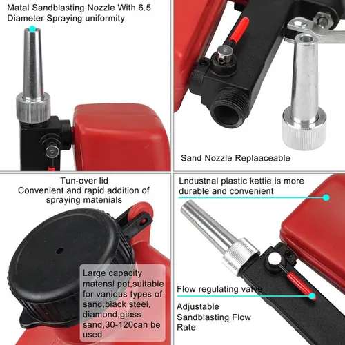 🔥✨Portable Pneumatic Sandblasting Gun Strip paint, remove rust, clean metal, or etch glass like a pro with this high-performance sandblaster gun. Ideal for auto restoration, woodworking, industrial maintenance, and more!