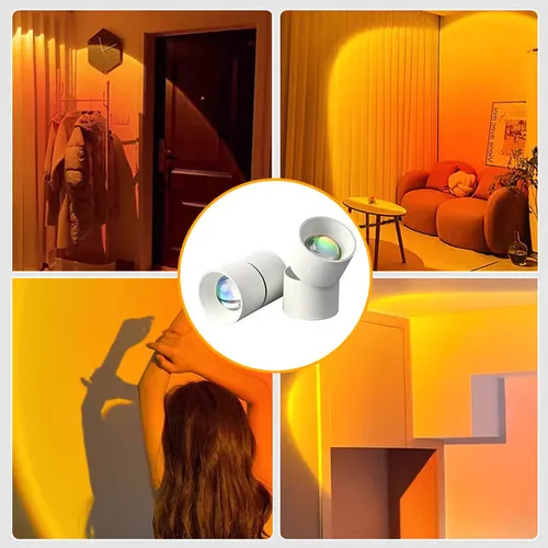 LED Sunset Projection Lamp Enjoy Romantic Atmosphere with this spotlight!!!Natural sunset shines on your face, time seems to be slowing down.