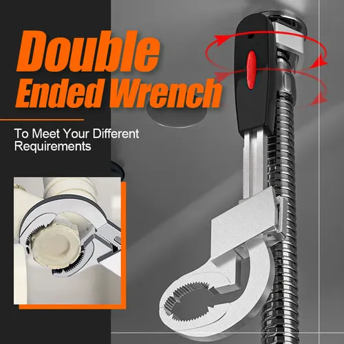 Multifunction Adjustable Double-ended Wrench Universal bathroom faucet sink water pipe wrench, large opening adjustable wrench special repair tool.